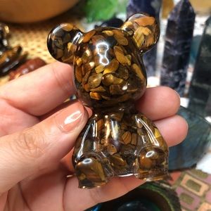 🐻Tigers Eye Resin Chip Bear🐻